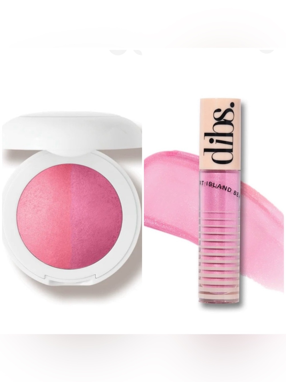 Dibs duo baked VIP pink blush rock candy lip gloss bundle set